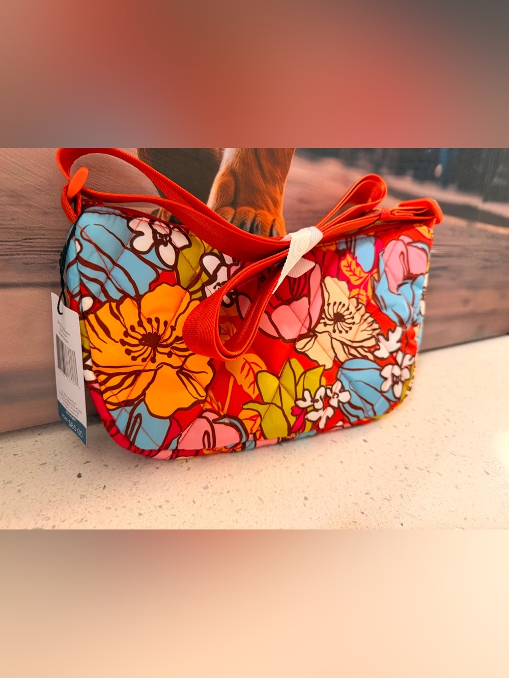 Vera Bradley Floral Quilted Crossbody — Red Multicolor